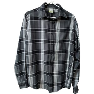 Burton Dryride Men's Plaid Button Up Size S Long Sleeve Gray Black White